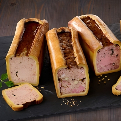 PATE EN CROUTE DE LAPIN A LA MOUTARDE ET AUX NOISETTES